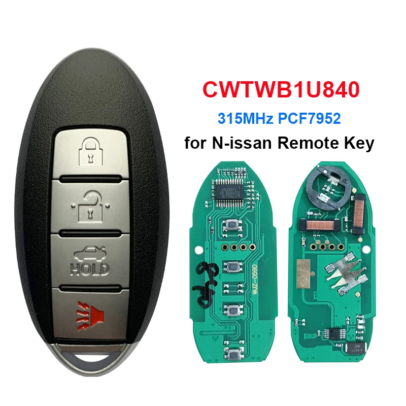 

CN027047 For N-issan CWTWB1U840 Remote Key with 315MHz PCF7952 Chip IC1788D-FWB1U840 Keyless Entry