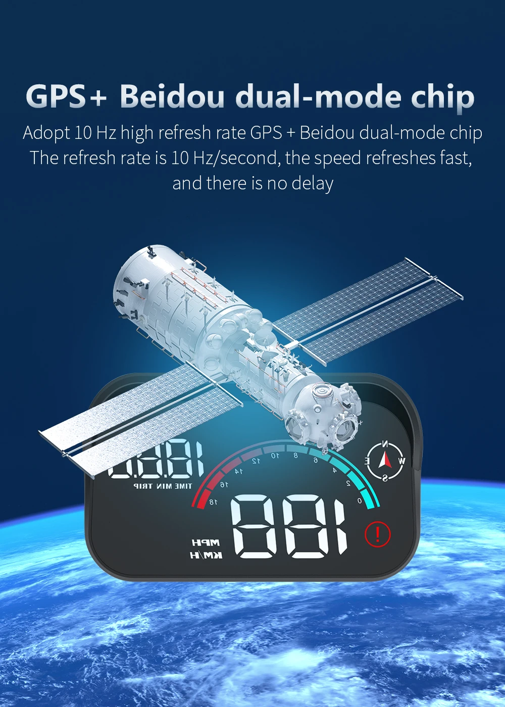 GPS M22 Auto-Smart-High-Definition-Digital-Messgerät Head-Up-Display KM/H Digital HUD Universeller Geschwindigkeits-Windschutzscheiben-Projektor Plug&Play – Detail 4
