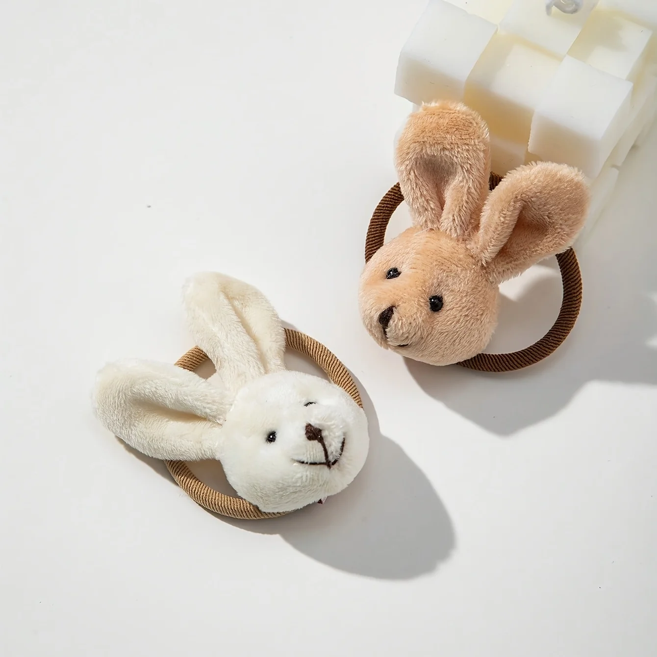 Cute Bunny Hair Ties with Angel Wing Hair Clips - Spring Easter Party for, Hair Bows for Braids & Ponytails, Hand Wash Only