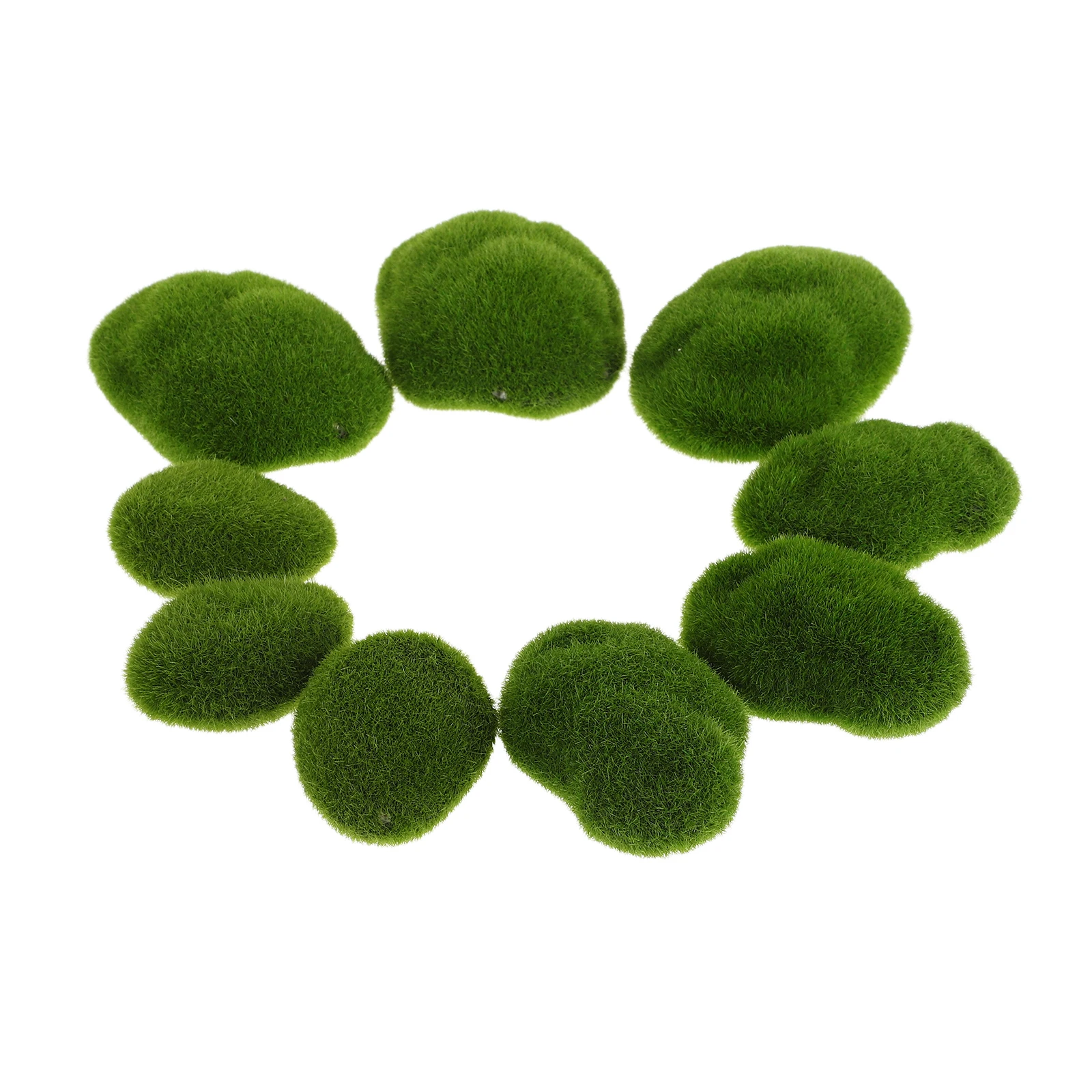 

50pcs Artificial Moss Stone Simulation Decorative Accessories Green Decorative Balls Micro Landscape DIY Flocking Plant Ball