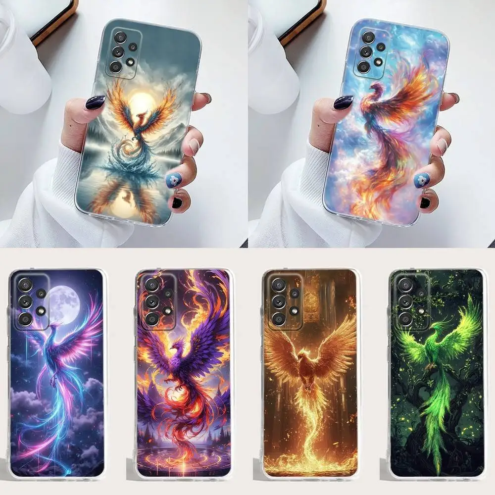 

Phoenix art Phone Case Silicone For Samsung S30,23,21,22,20 FE lite,S10,9,PIus Note20ultra Soft Transparent