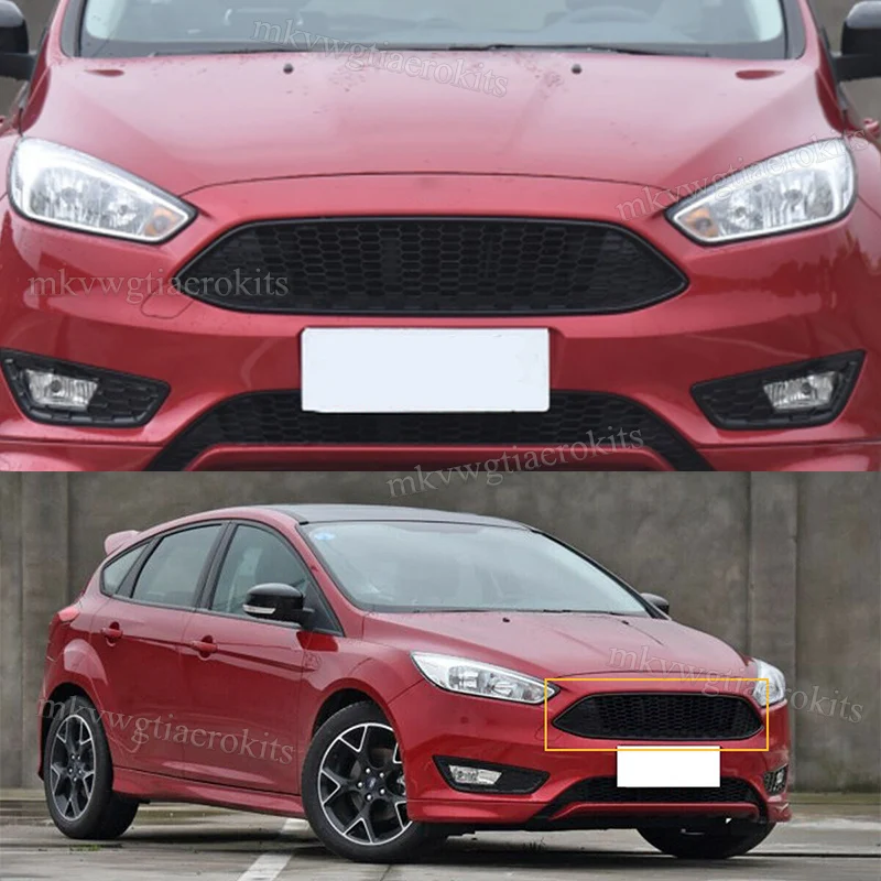 

Front Grille Bumper Grid For Ford Focus MK3 Facelift 2015 2016 2017 2018 ST Line Honeycomb Diesel Saloon Gloss Black Grille