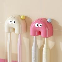 HUA Cartoon Bathroom Toothbrush Holder Wall Mounted Toothpaste Rack Punch-free Tooth Brush Storage Holder Bathroom Accessories