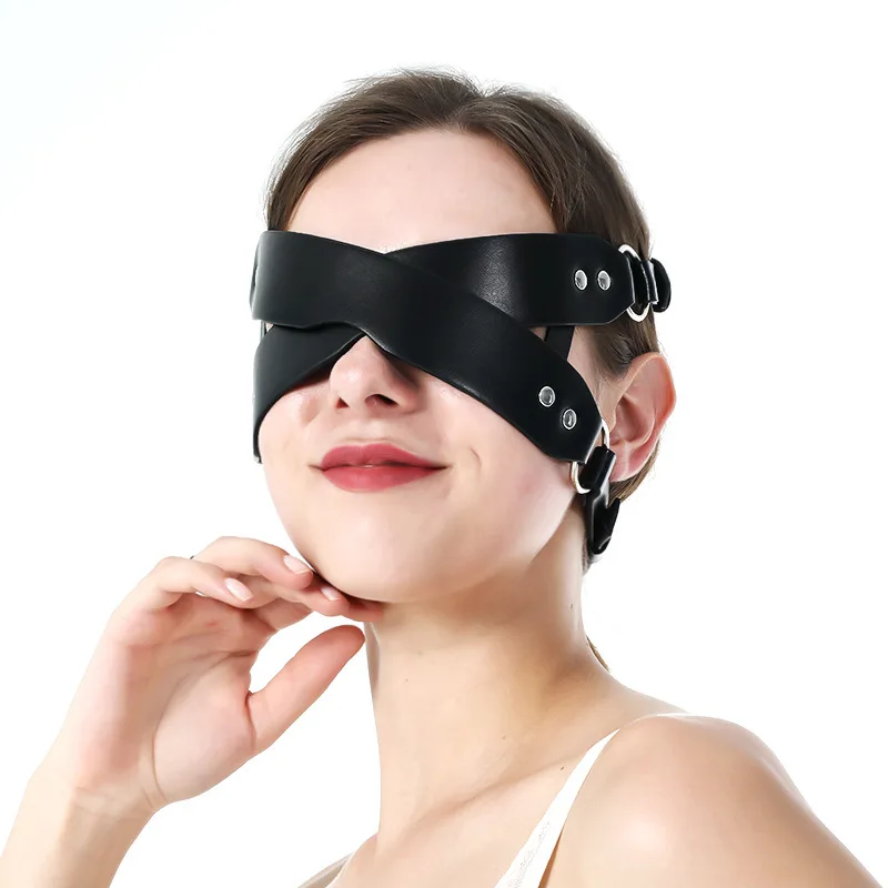 New Adult Erotic SM Bondage Leather Hanging Ear Blindfold Female Pornography Seduction Mask Couple Dating Flirting Game Sex Toys