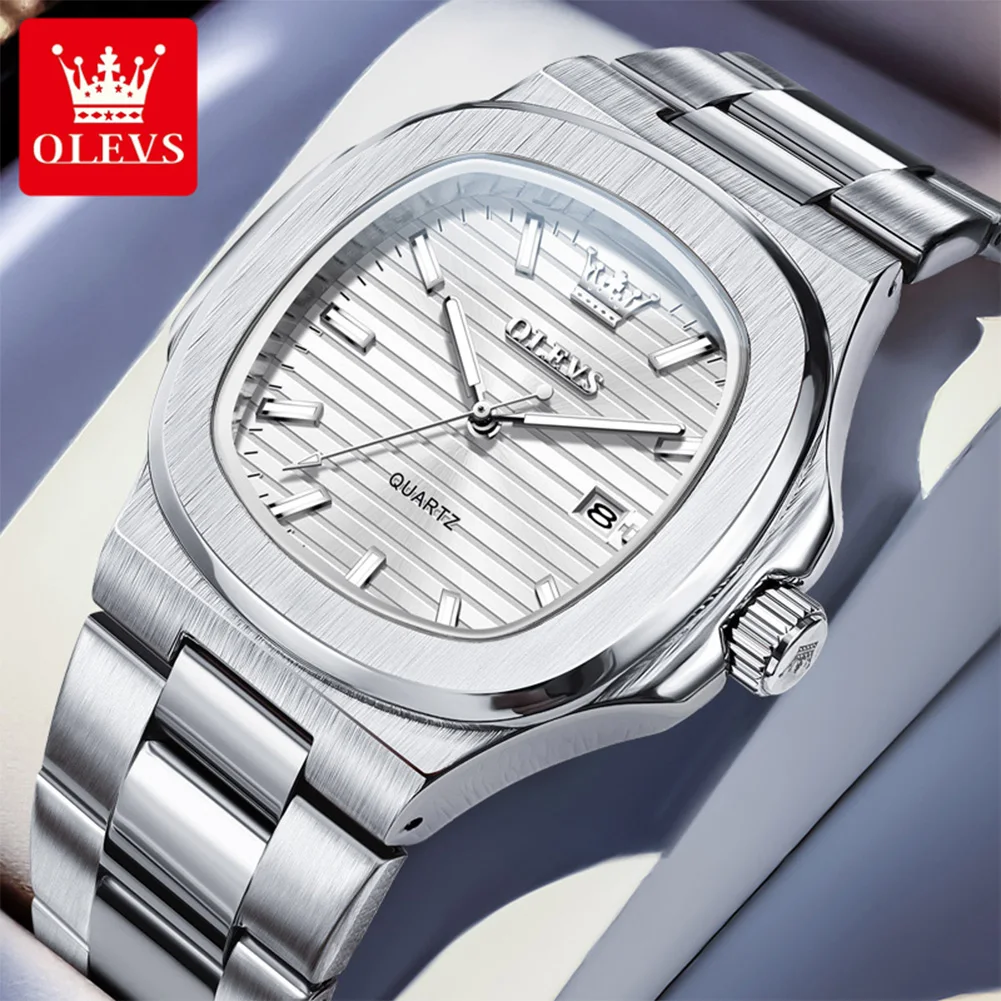 

OLEVS лучший бренд высокого качества повседневные модные мужские часы оригинальные светящиеся водонепроницаемые роскошные кварцевые часы из нержавеющей стали для мужчин