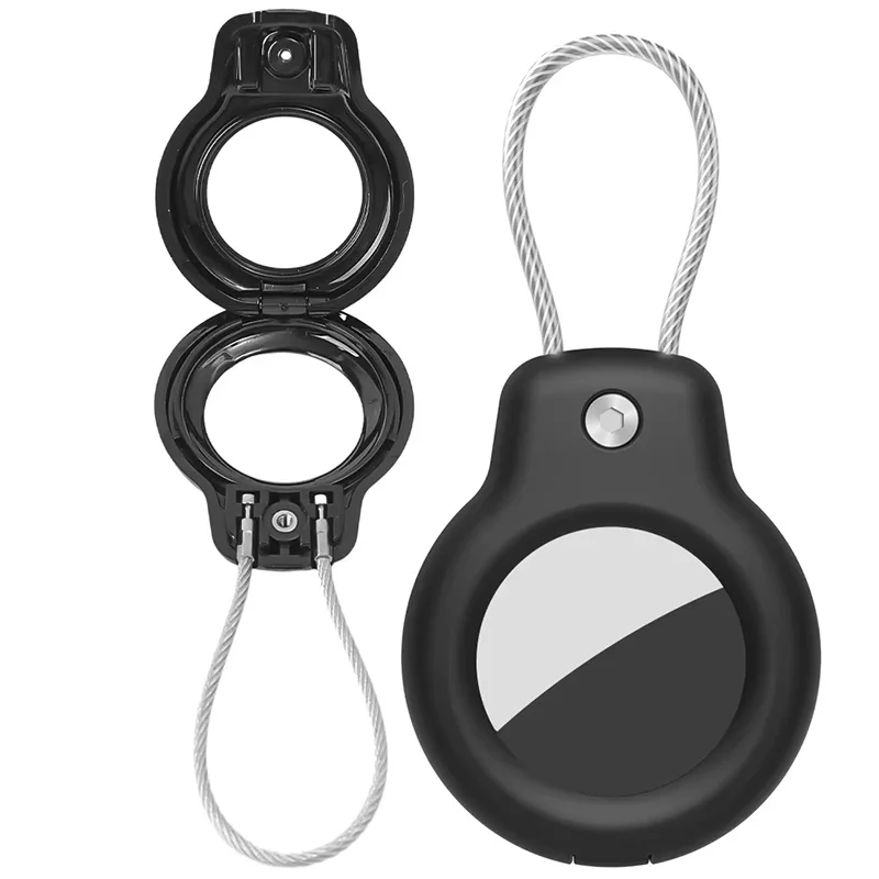 For Apple Air Tag Case Plastics Holder Anti-Loss Keychain With Steel Wire Line For Pets Collar Backpack Luggage Tag GPS Tracking