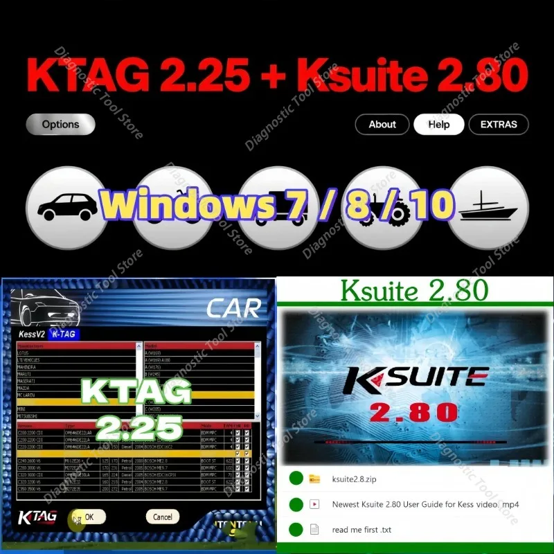 FOR Ktag 2.25&Ksuite2.80 Software for KESS V2 & V5.017 – RSA Error Fix, Unlock Tool for Car Truck Bike Tractor EU Online Version