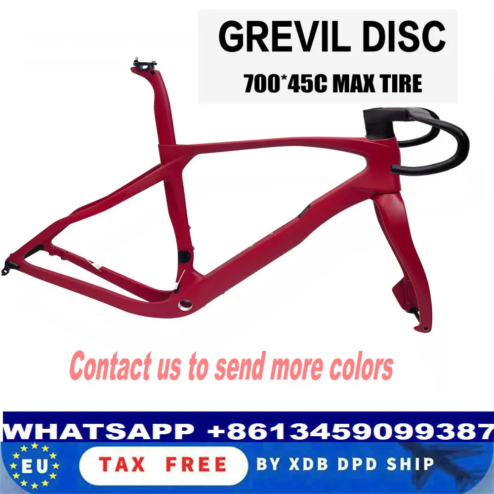 2024 Inner Carbon Road Gravel Bike Frameset Red 47/50/53/55/57.5cm Grevel Disc Bike Frame With Integrated Handlebar 30 Colors