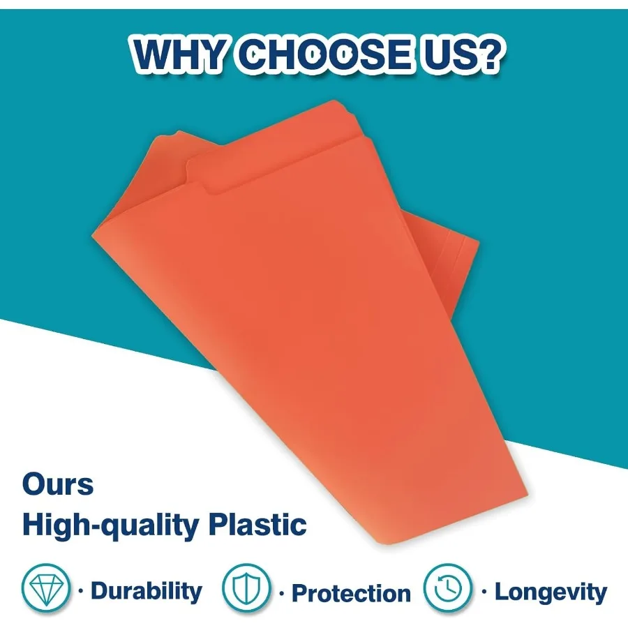 H4D 30팩 컬러 파일 폴더 플라스틱 마닐라 폴더 1/3 컷 탭 레터 사이즈 가정 학교 사무용품 문서용