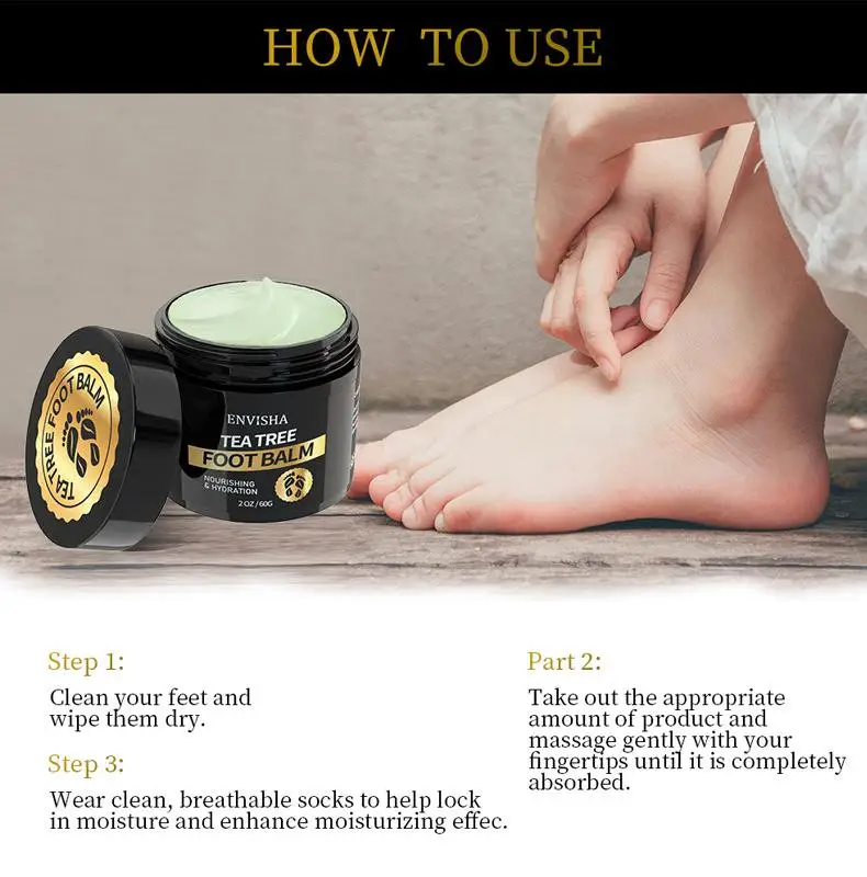 60g Tea Tree Foot Care Cream Skin Smooth Intensive Moisturizing Callus Remover Cracked Heels Mask Repair Anti-drying Exfoliating