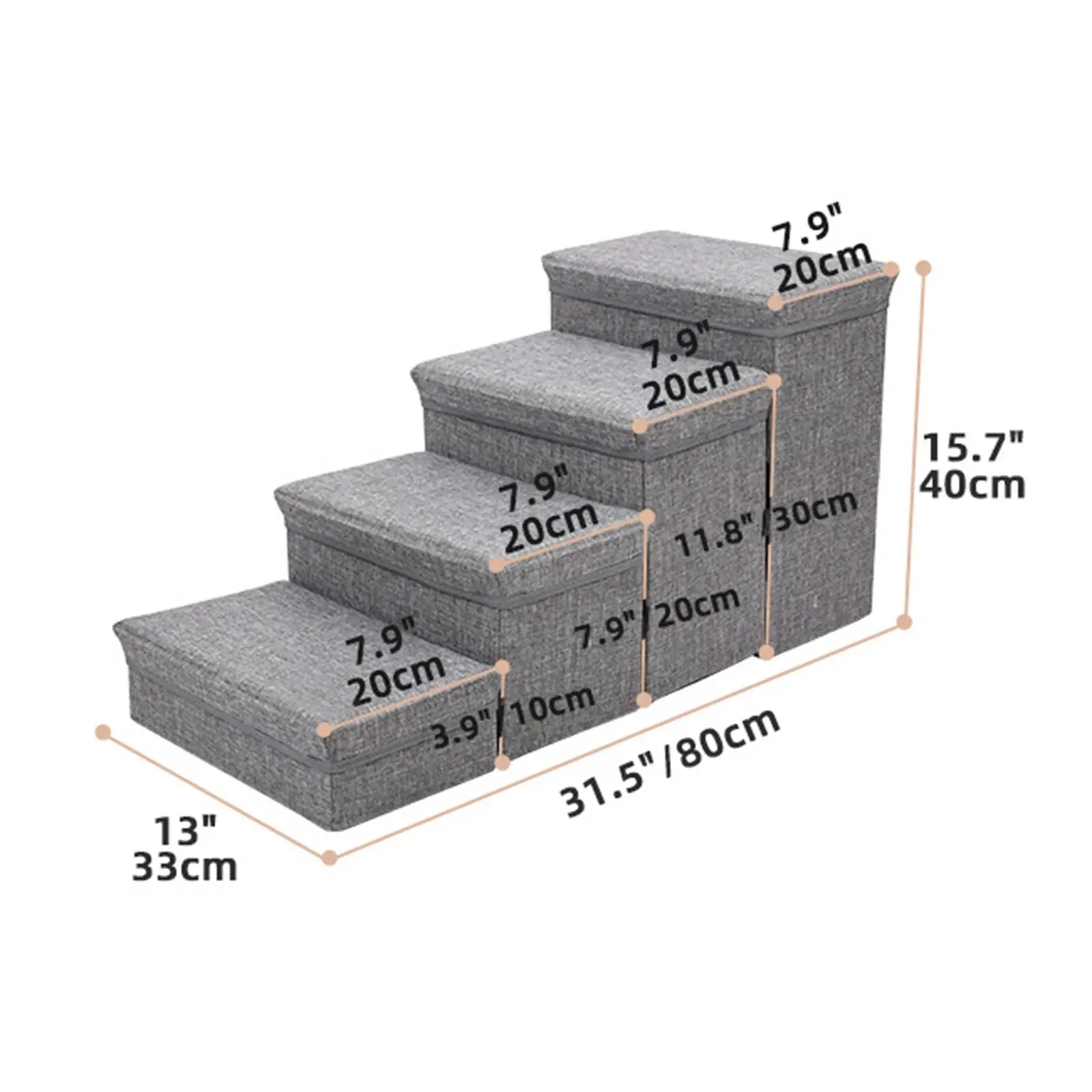 Dog Stairs 4 Steps Pet Ladder Portable Non-slip Ramps for Small Medium Dog Cat Indoor Outdoor Climbing Accessories