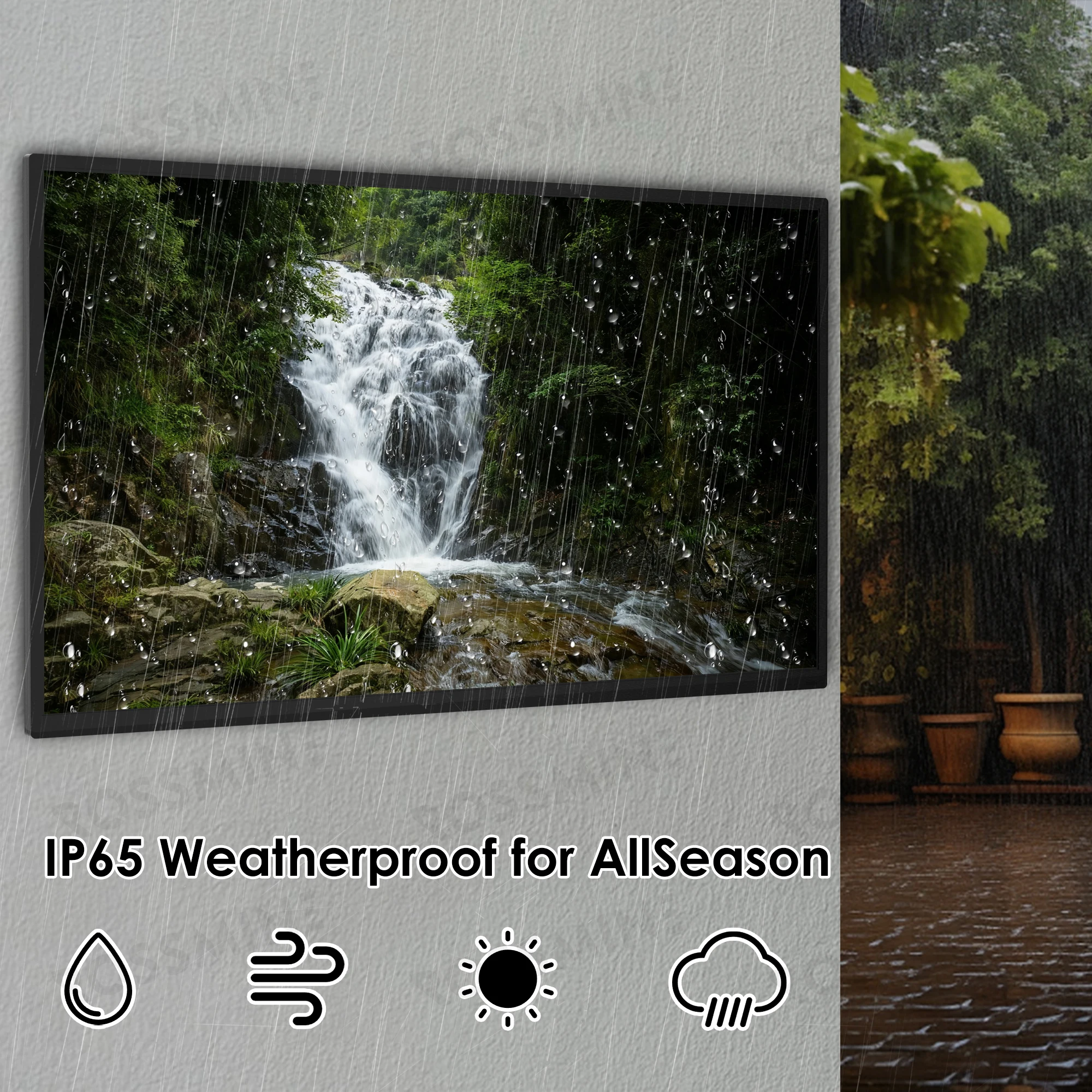 LCD screen 55-65 inch sun-readable smart TV IP65 4K anti-glare advertising waterproof screen outdoor TV