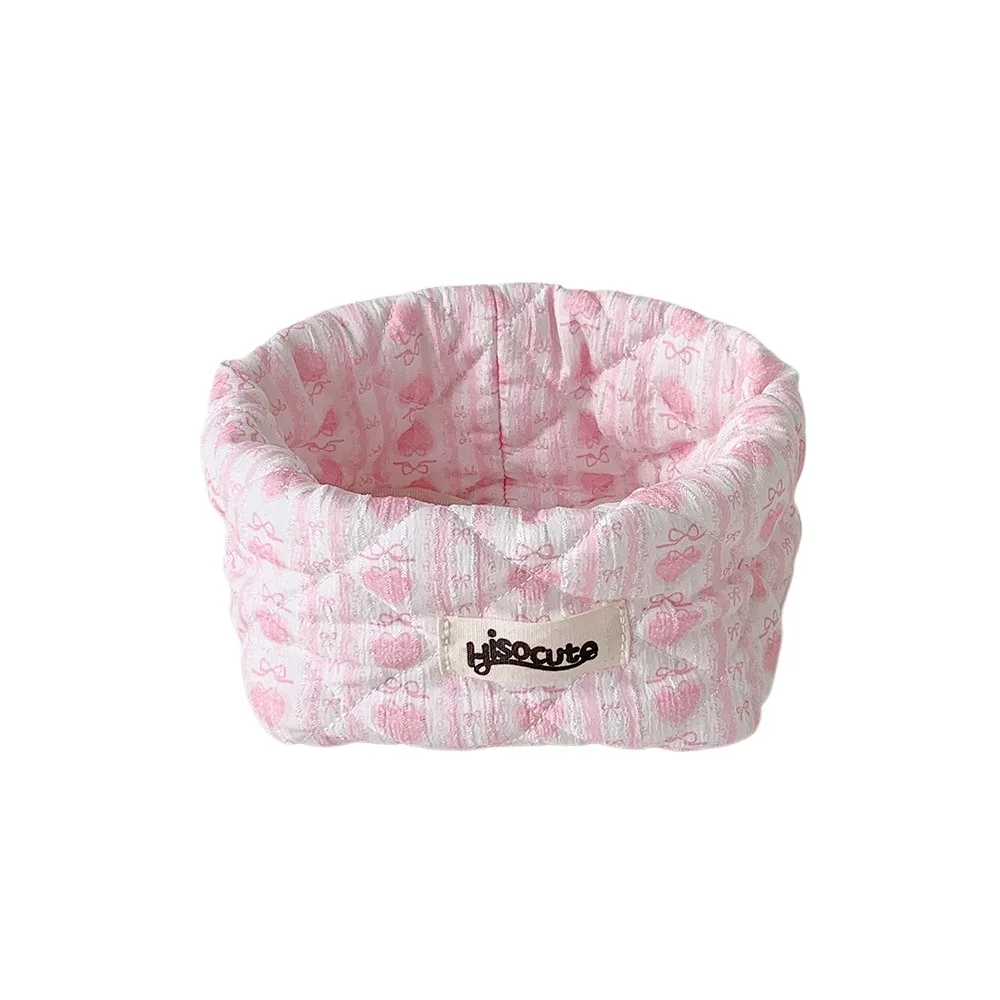 Ruffle Travel Cosmetic Bag Pencil Case Multi-functional Makeup Storage Pouch Bowknot Fruit Strawberry Cloth Toiletry Bag Jewelry