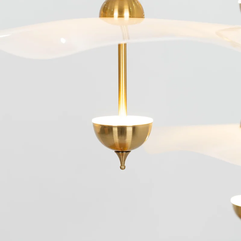 Lotus Leaf Pendant Light Acrylic Designer hanging light fixtures for Living Room Staircase Hotel Decor Dining Table Hanging Lamp