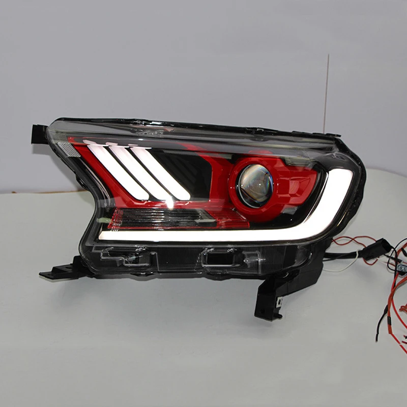 

For Ford Ranger 2016-2019 Car Headlight Assembly Dynamic Streamer Turn Signal Daytime Running Light For Road Shaker Front Lamp