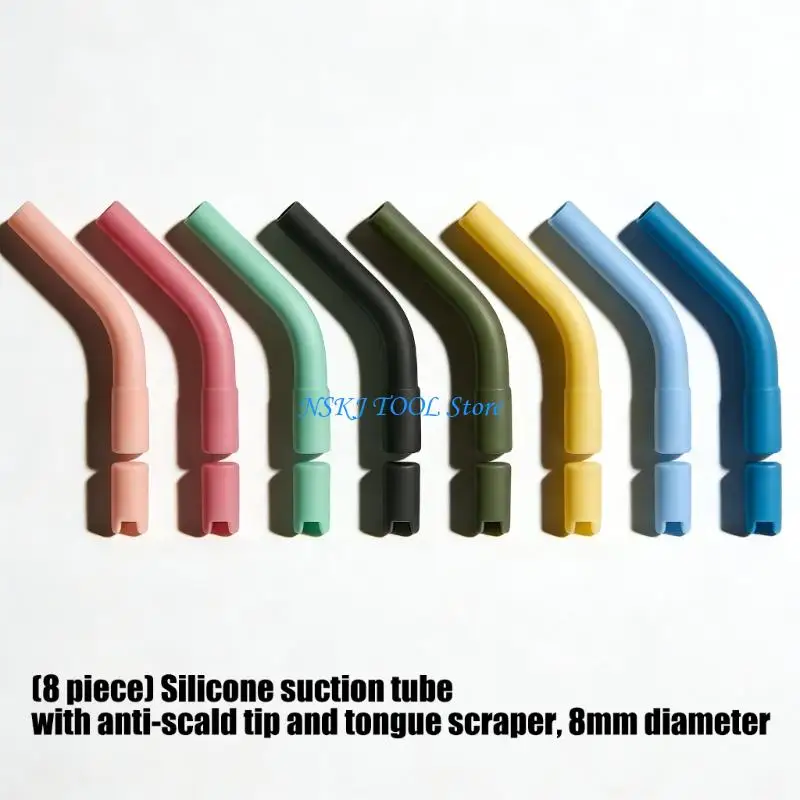 L8RC 8PCS Universally Silicone Straw Covers 8mm for Multiple Cup Brand Solvings Household Compatibility Challenge Effectively