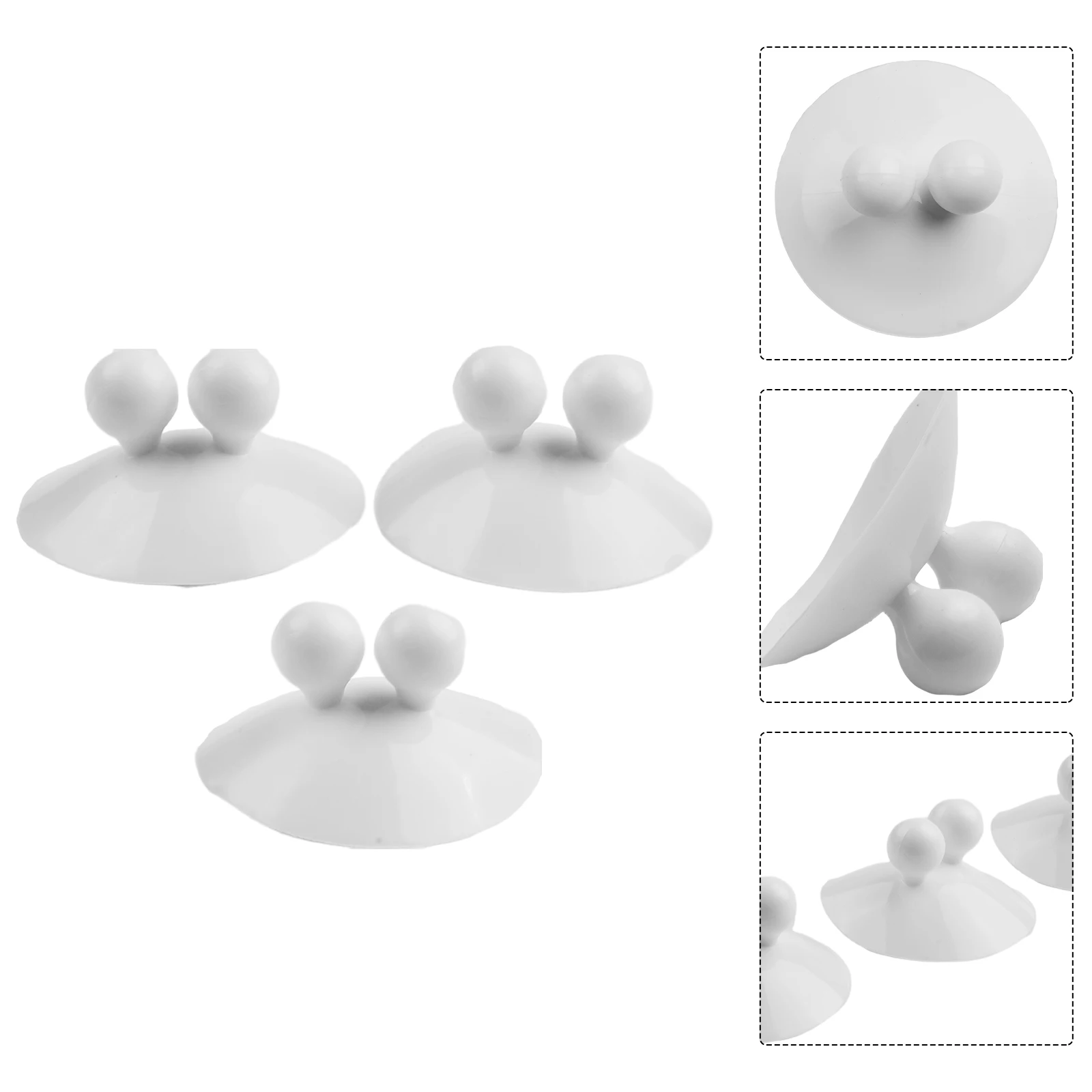 3PCS Punch-free Wall-Mounted Storage Hook With Suction Cup Universal Groceries Storage Rack Toothbrush Holder Silicone White