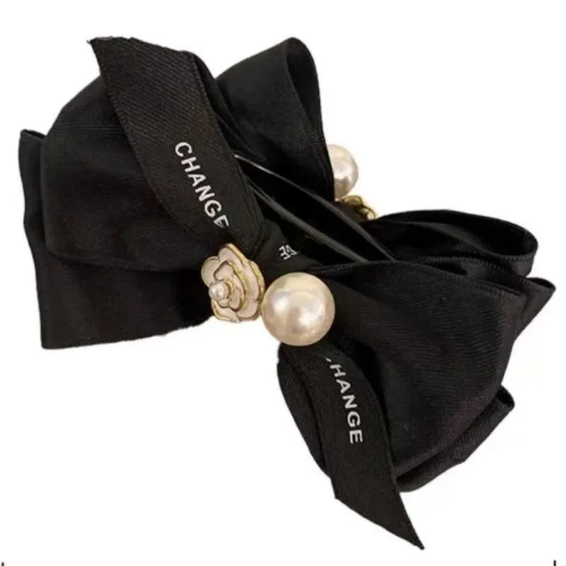 Korean Hair Clip Vintage Camellia Hairpin for Women Elegant Bow Claw Clip Hair Accessories for Girls