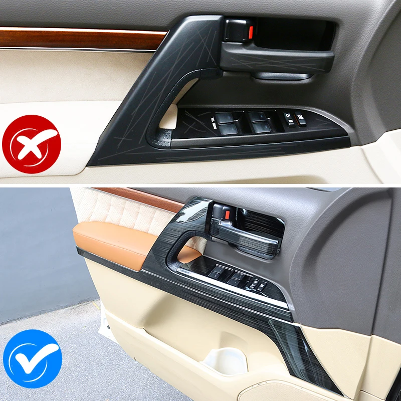 For Toyota Land Cruiser 200 LC200 2008-2021 Interior Upgraded Decoration Accessories Stainless Steel Door Handle 2020 2019 2018