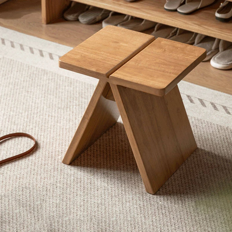 Nordic Furniture,Solid Wood Stool,Art Shoe Changing Stool,Living Room Sofa Footstool,Creative Leisure Chair,Home Mobile Seats
