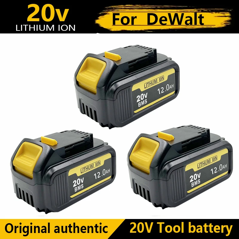 for DeWalt 20V Lithium Ion Batteries 12Ah DCB203 Li Battery Replacement DCB206 DCB205 DCB204 DCB609  Power Tools Fast Charging