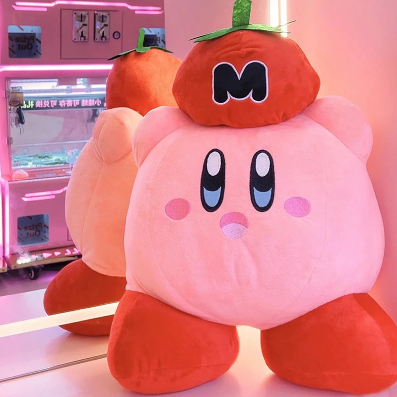 

new 47cm Large Tomato Star Kirby Plush Doll Cartoon Cute Backrest Pillow Anime Periphery Kawaii Girl Birthday Gift