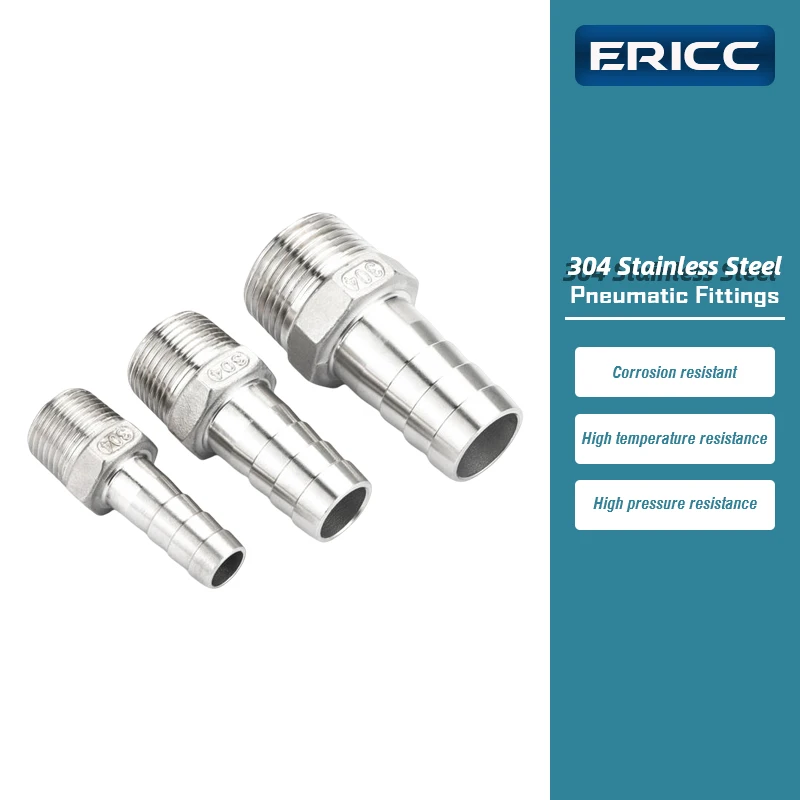 304 Stainless Steel Hose Barb Connector 1/8