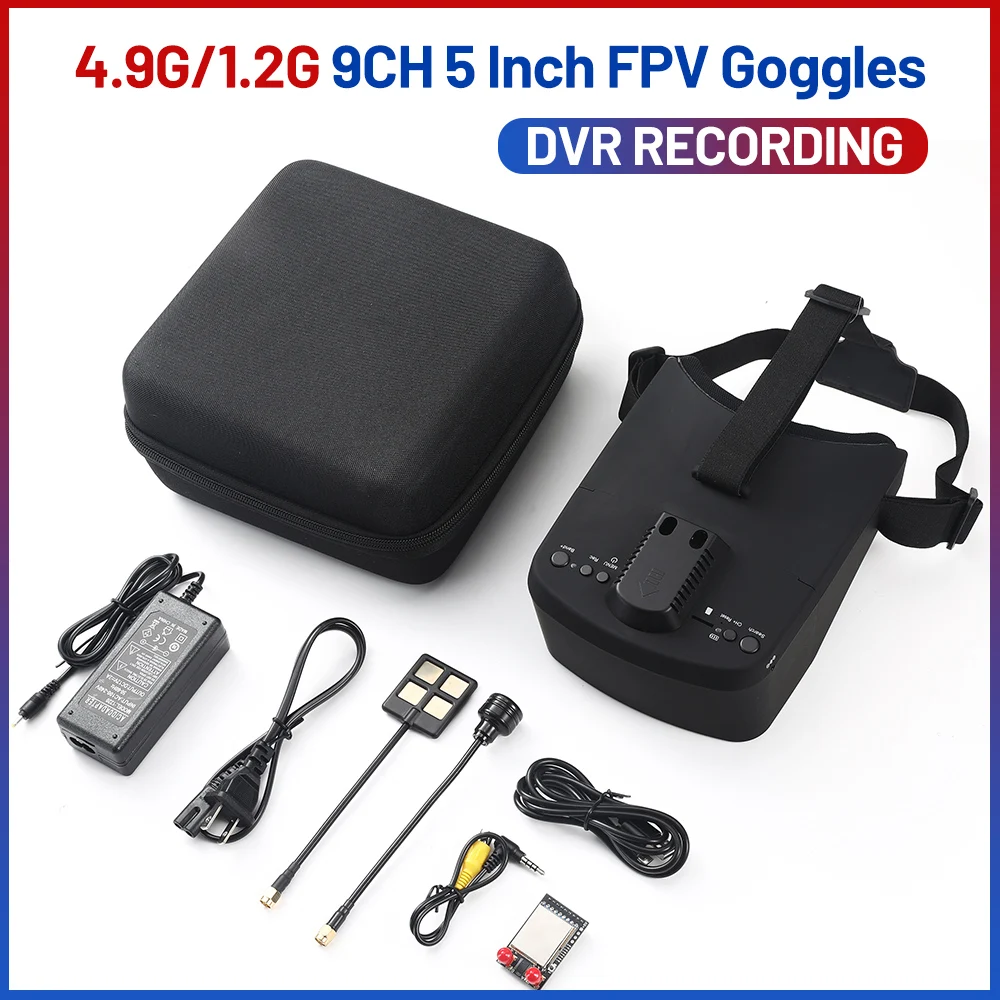 EV800D 5.8G 40CH FPV Goggles 5Inch 854*480 EV800D PRO 1.2G/4.9G 8-9CH 5inch Drone Goggles With Battery For RC FPV Drone RC Model