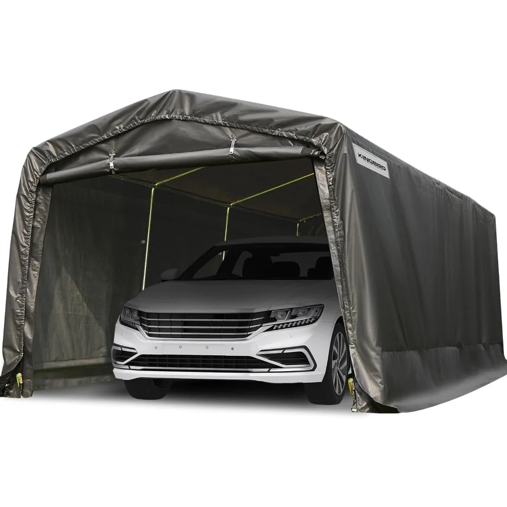 

10' x 15' Heavy Duty Anti-Snow Carport Car Canopy Outdoor Instant Garage with Reinforced Ground Bars