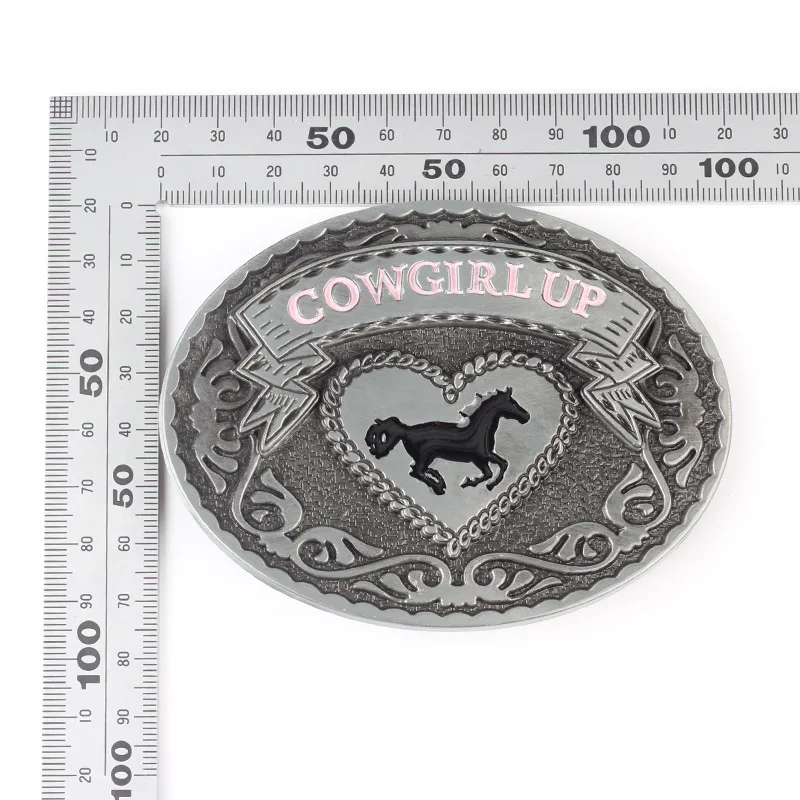 Western style cowgirl alloy belt buckle   3.8CM leather belt buckles  FOR WOMEN