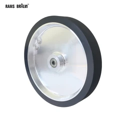 Rueda de contacto de goma sólida de 300x50mm, amoladora de correa equilibrada dinámicamente, rueda de pulido, juego de correas de lijado abrasivo