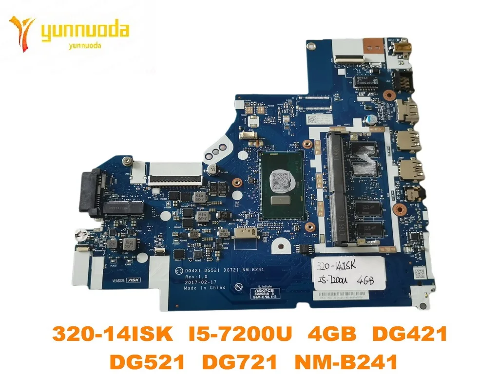 Original for LENOVO Lenovo 320-15ISK 320-15IKB 320-17IKB  Laptop  motherboard 320-14ISK  I5-7200U  4GB   NM-B241 tested good fre