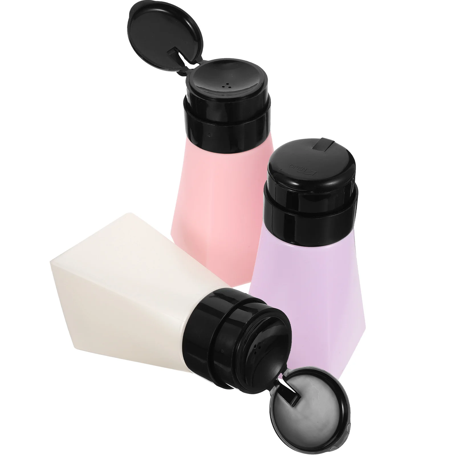 3 Pcs Manicure Suction Nail Polish Remover Containers Travel Gel Portable Plastic Empty Pp Pump Drainage Basket