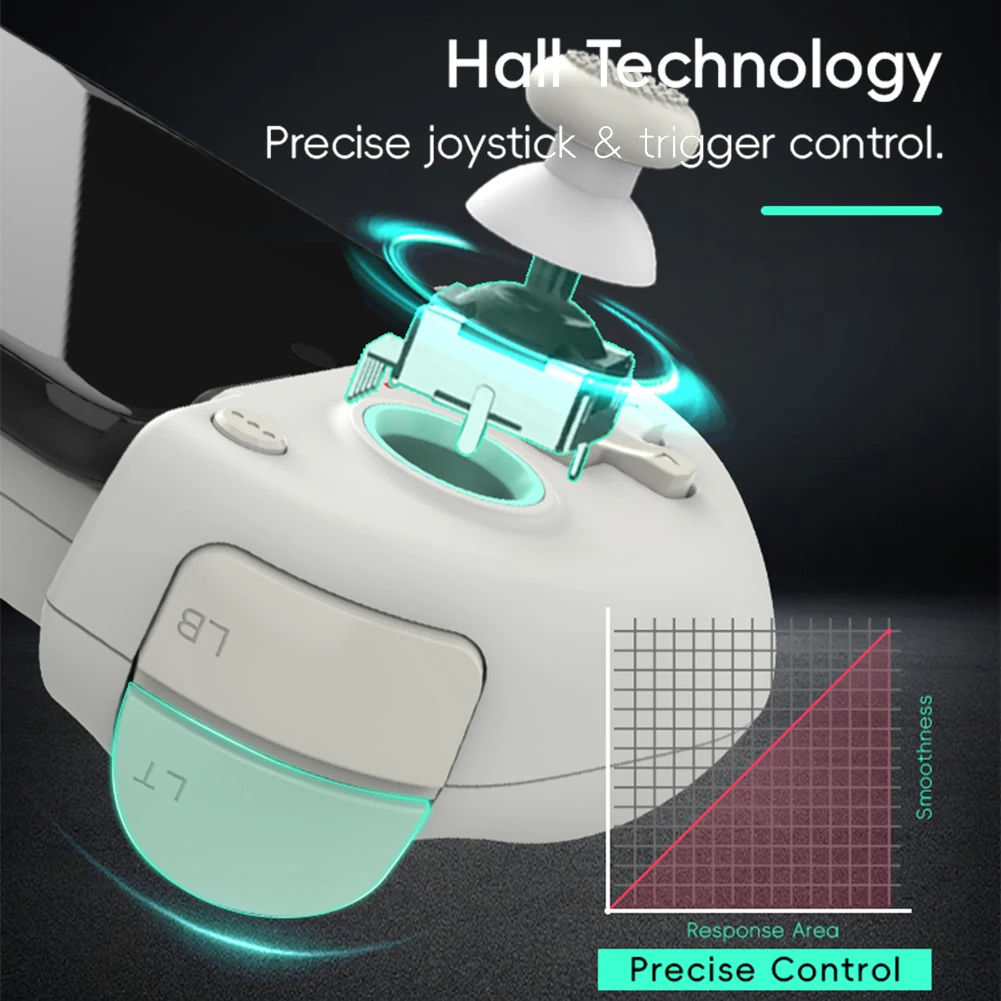 Wireless BT Mobile Phone Gaming Controller with Cooling Fan Phone Game Controller Hall Effect Joystick for Android for Switch/PC