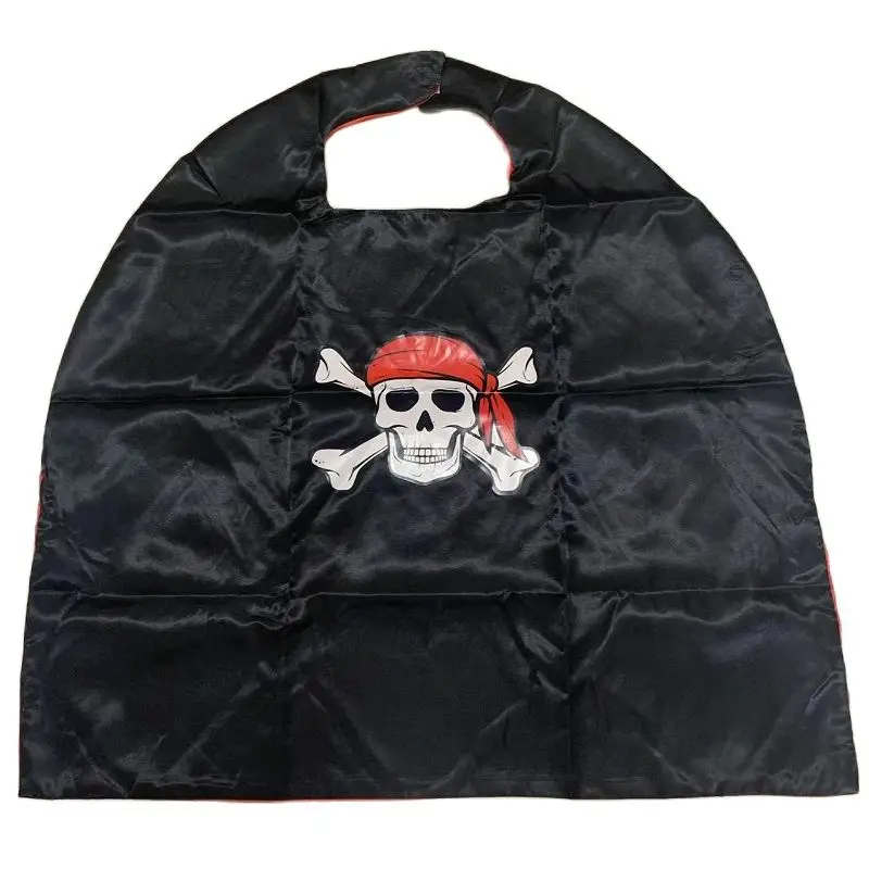 Abbigliamento per feste per bambini Boy Skull Pirate Cape Costume Cosplay mantello da pirata per bambini cappello giocattolo Set regali per feste di compleanno di Halloween