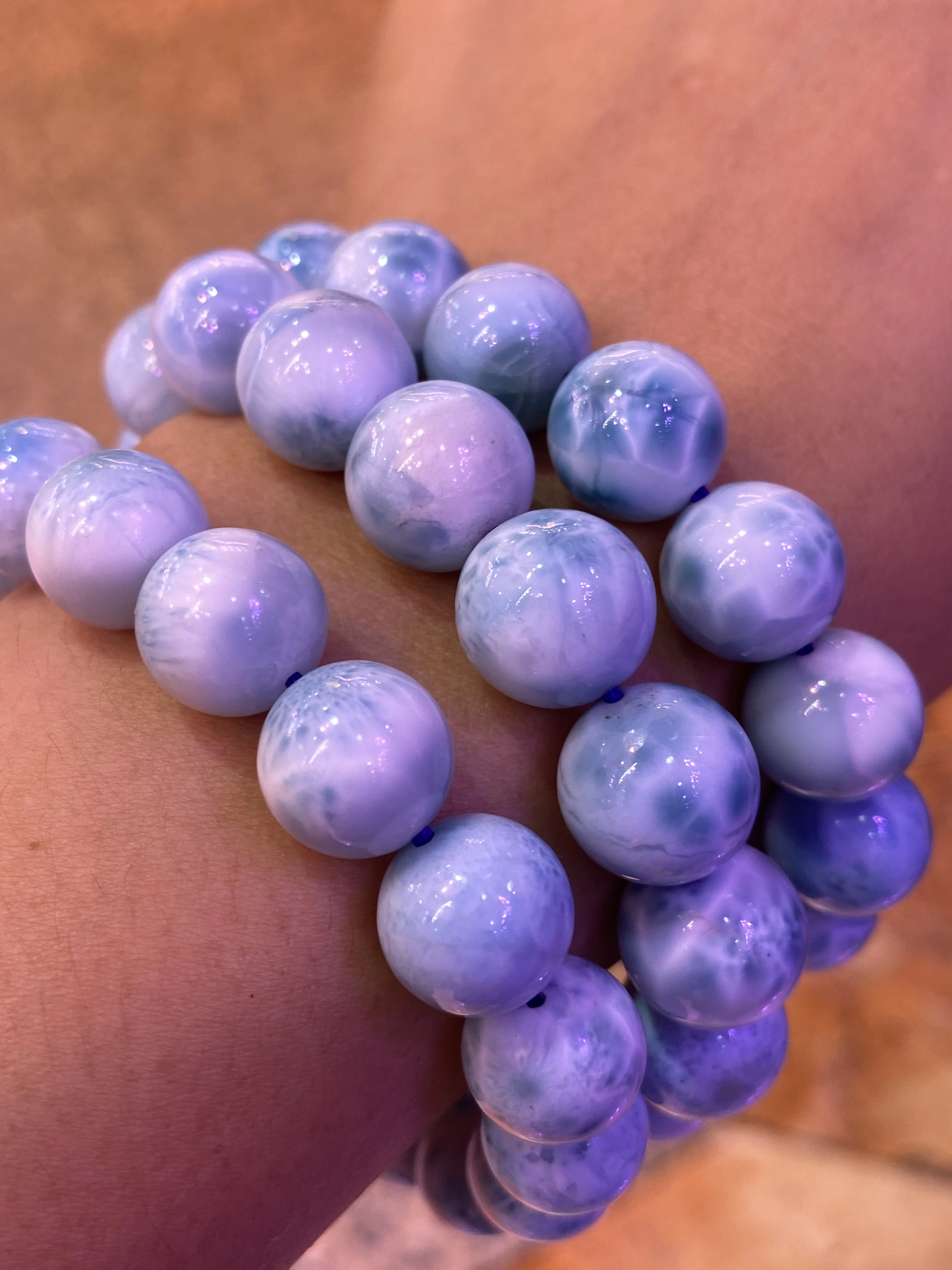 

Exquisite natural sea vein single loop bracelet Round beads 12-20mm Natural glow Men's and women's models Accessories jewelry