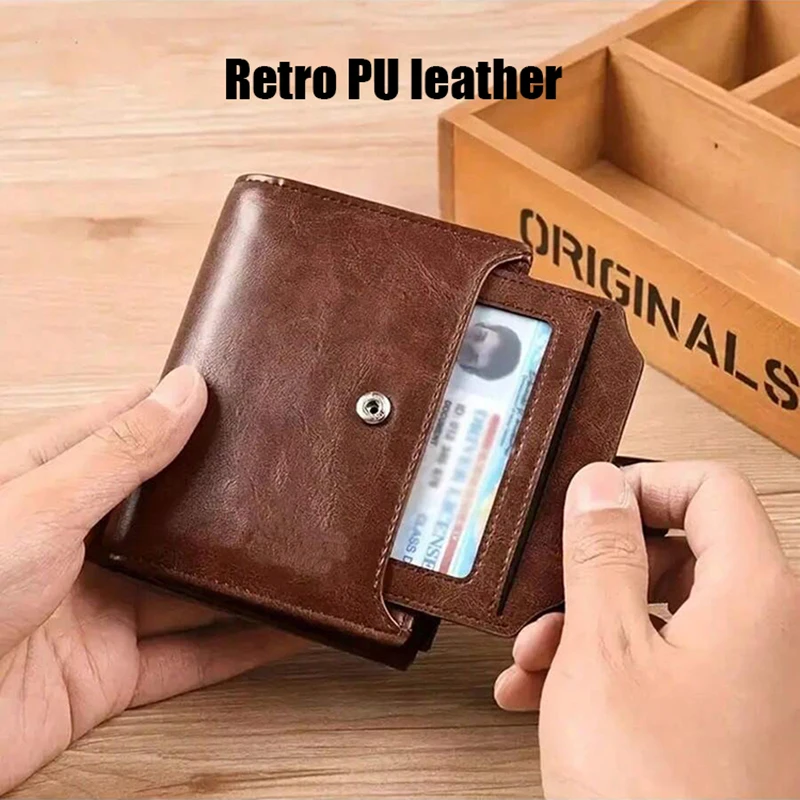 กระเป๋าเงินเหรียญผู้ชายกระเป๋าสตางค์ RFID Anti-Theft Man กระเป๋าสตางค์หนังซิปธุรกิจกระเป๋าเงินกระเป๋าสตางค์ชาย