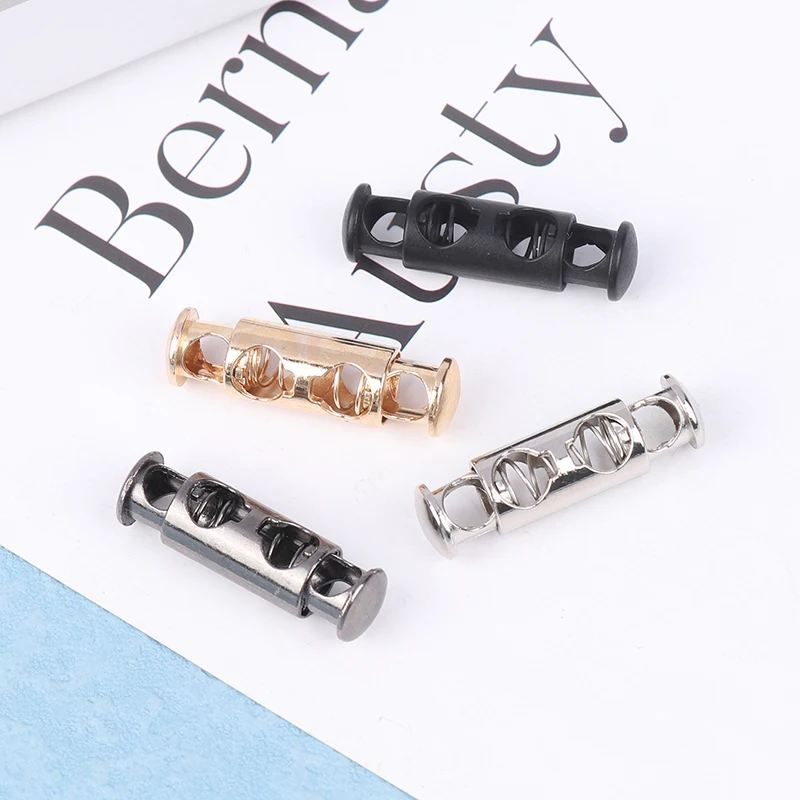 10Pcs Metal Double Hole Head Spring Buckle Cord Lock Elastic Adjustment Buckles Tightening Fasteners Locks Sewing Tools