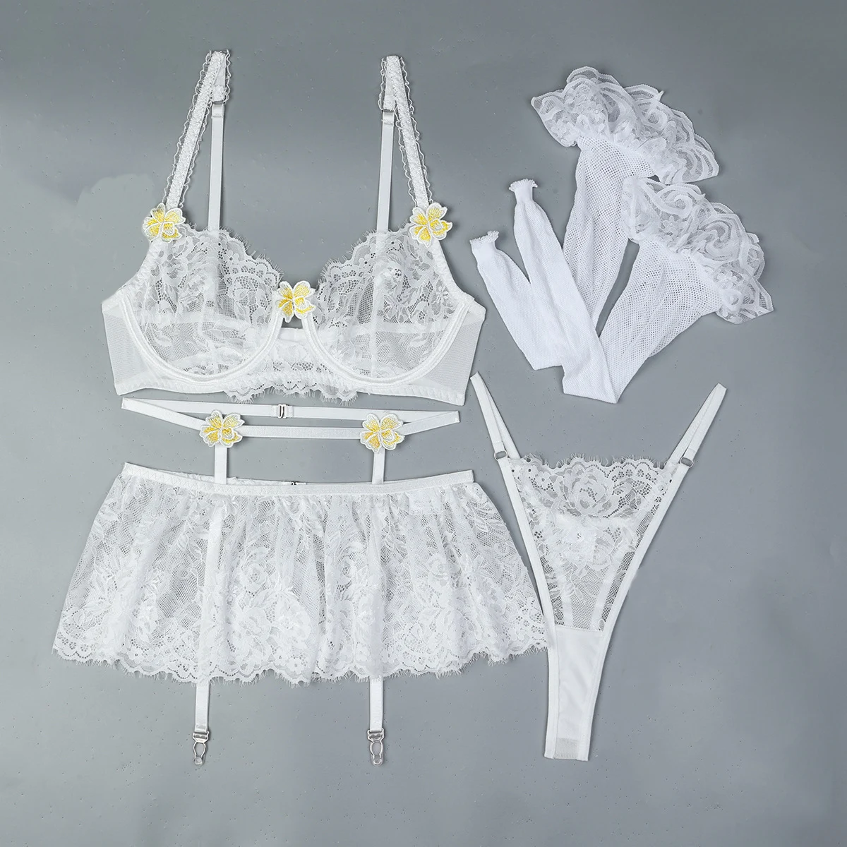 Women Sexy Lace Exotic Set See Through Thin Lingerie Bra Set Micro Bikini Thong Underwear Exotic Apparel