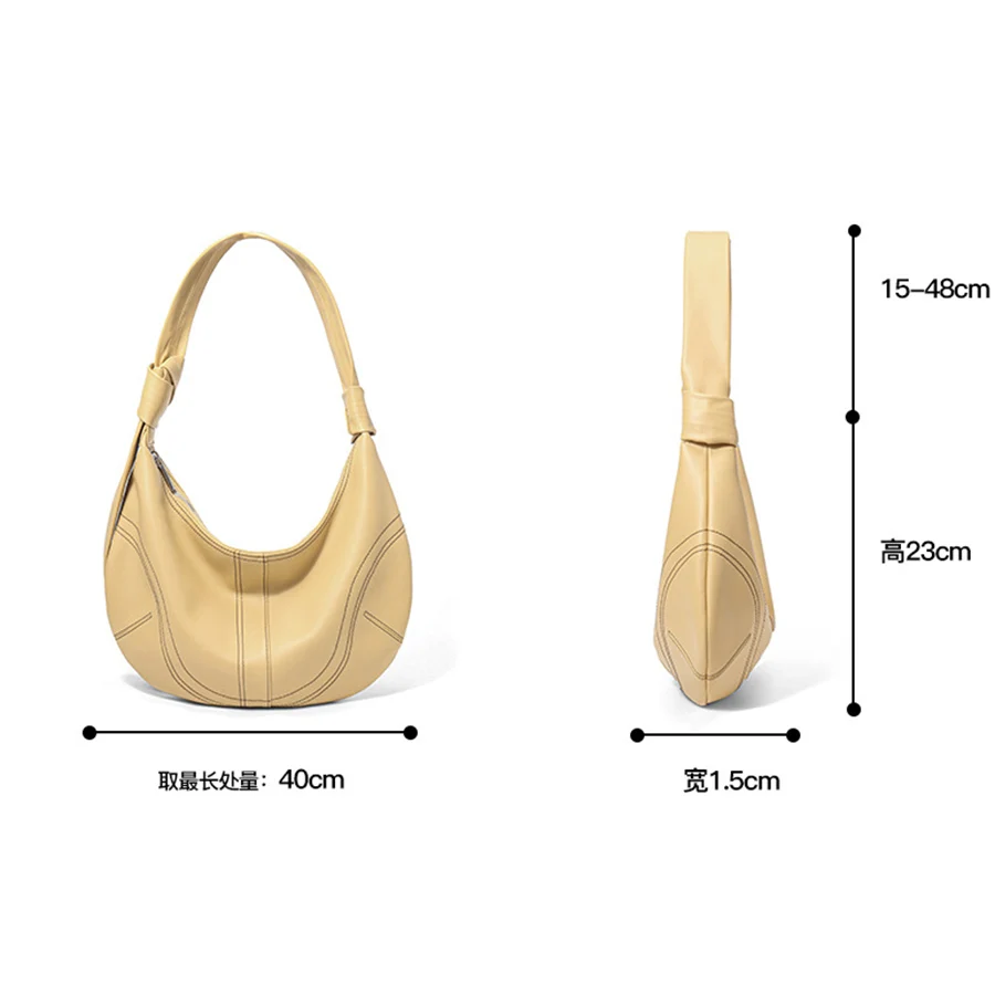 New underarm bag for women small Crescent designer high-capacity shoulder crossbody bag daily commuter real leather handbags sac