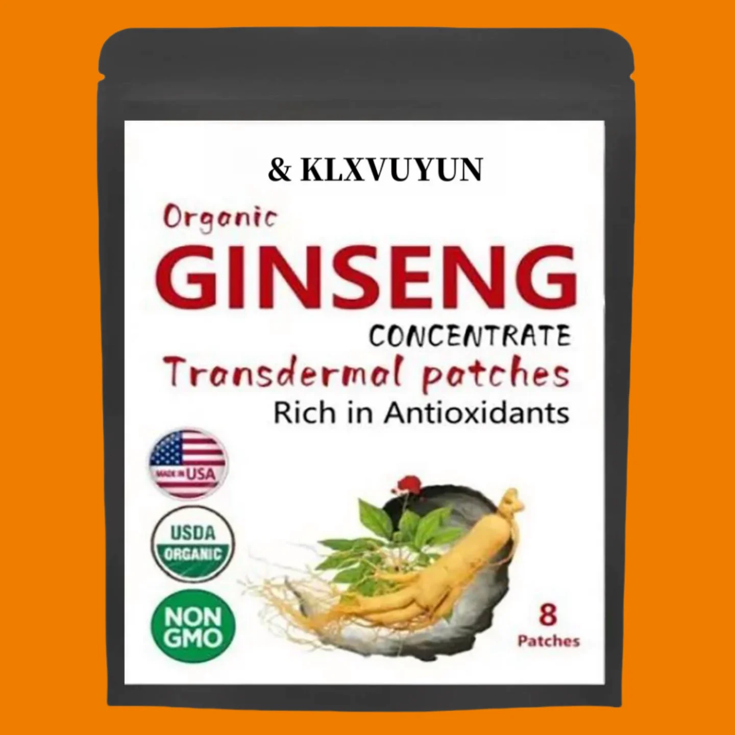 

Men's And Women's Korean Red Panax Ginseng With Ginkgo Biloba, 8 Transdermal Patches. High Ginsenosides