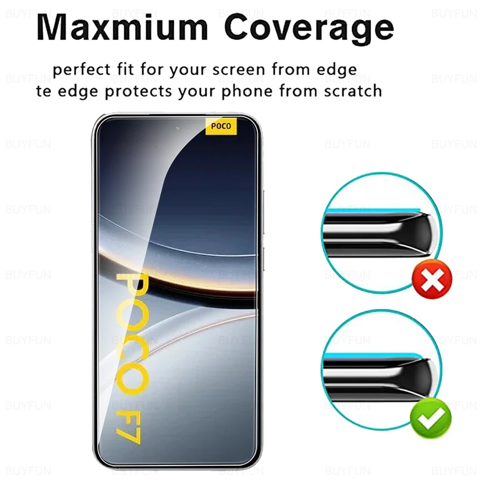 ل Poco F7 5G الزجاج 2 قطعة الزجاج المقسى Xiaomi PocoF7 Poxo Poko Little F 7 7F العالمي 6.83 بوصة حامي الشاشة 9H غطاء الفيلم