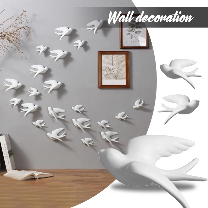 Creative Ceramic Birds Wall Hanging Pigeon Crafts Home Livingroom Sofa TV Background 3D Wall Murals Ornament Art Decor