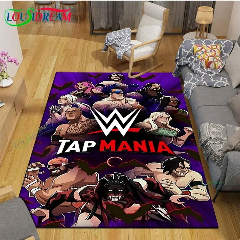 Wrestling Sports W-Wwe Printed Carpet Outdoor Rug Area Rug Non -slip Carpet Bedroom Decor Carpet for Living Room Birthday Gift