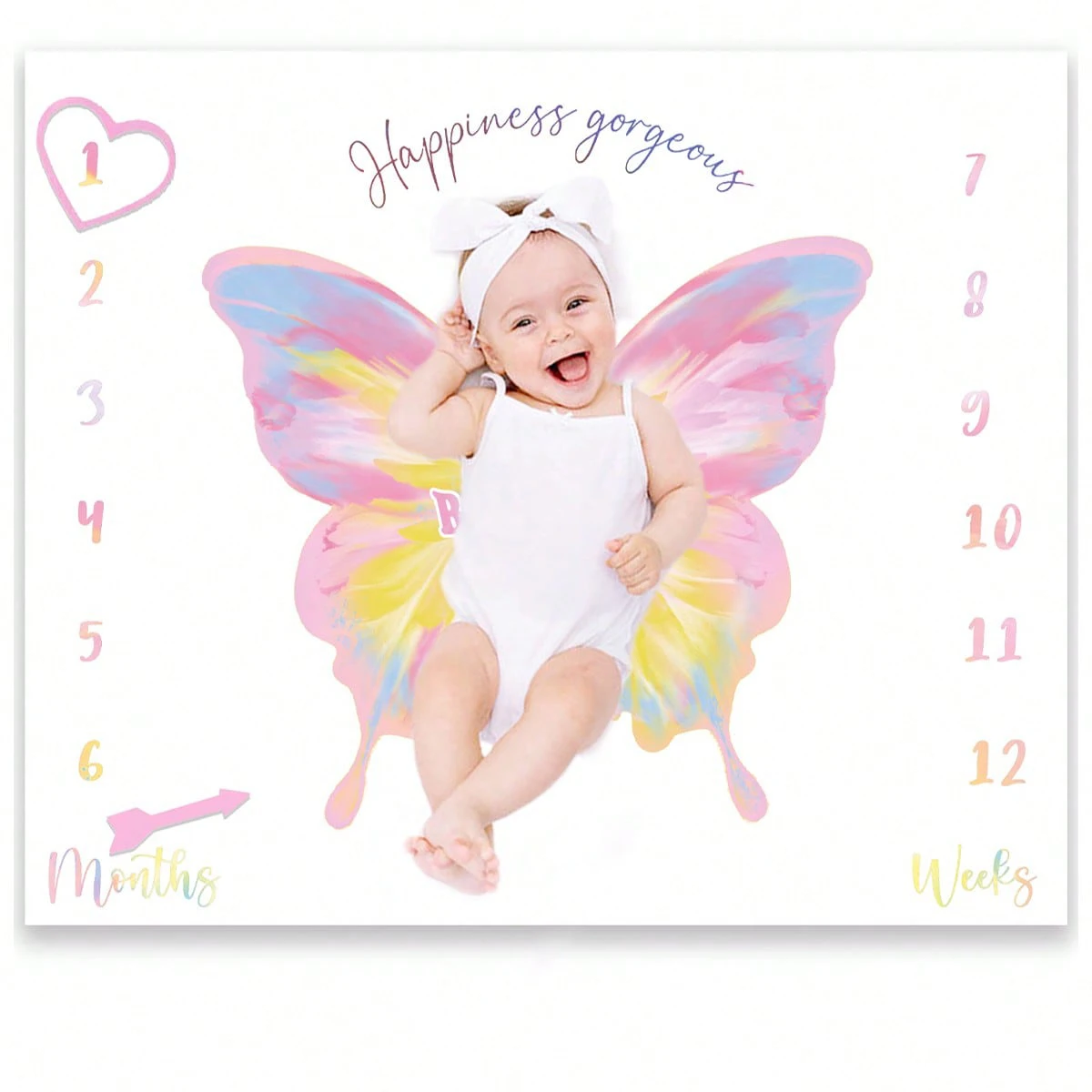 Ylsteed Newborn Milestone Blankets Baby Monthly Growth Souvenirs Infant Photo Shooting Background Blanket Match Wood Dics Card