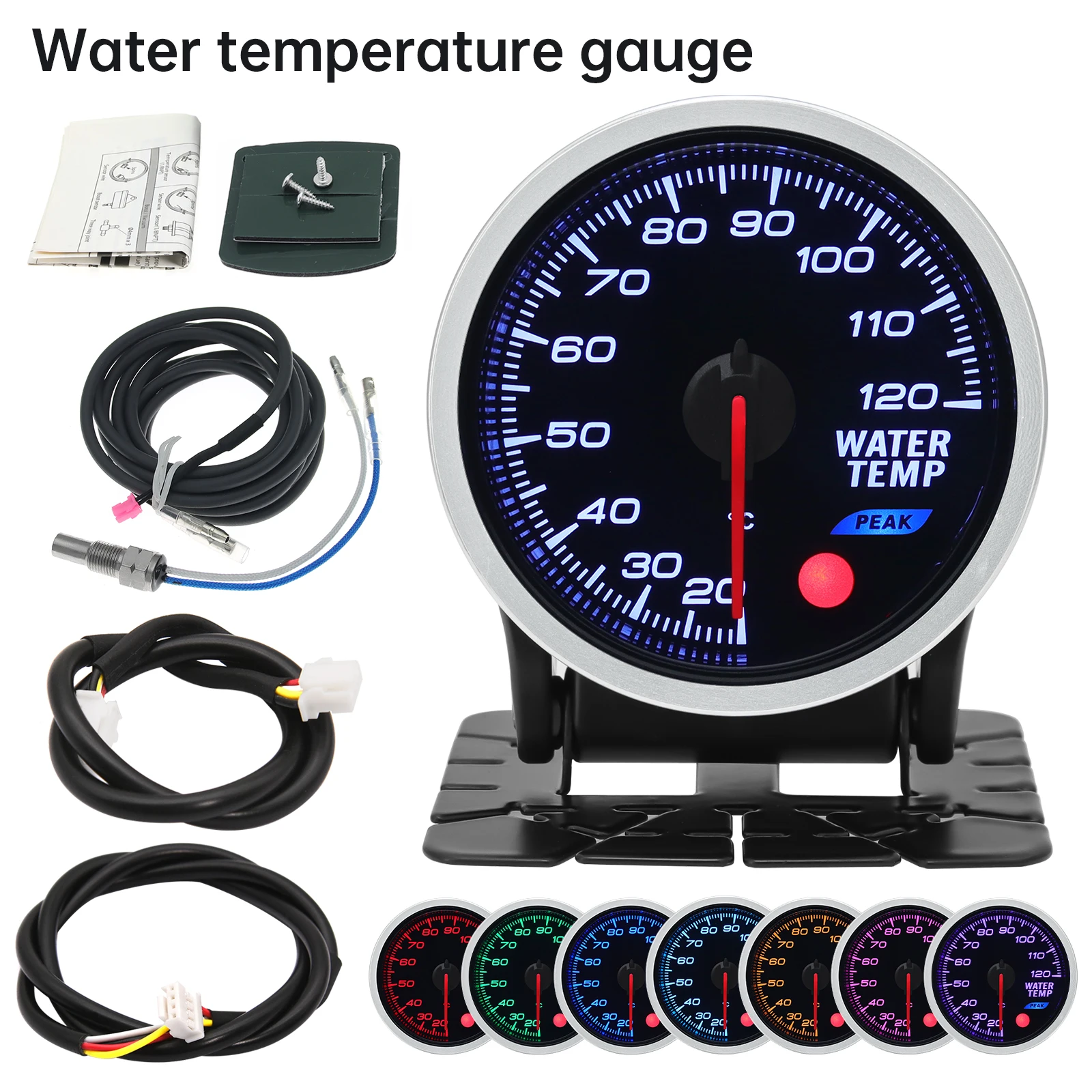 Universele Auto 12V 52mm 8 Kleur Racewagen Oliedruk Water Olie Temp EGT Uitlaat Temp Turbo Boost toerenteller Gauge Meter