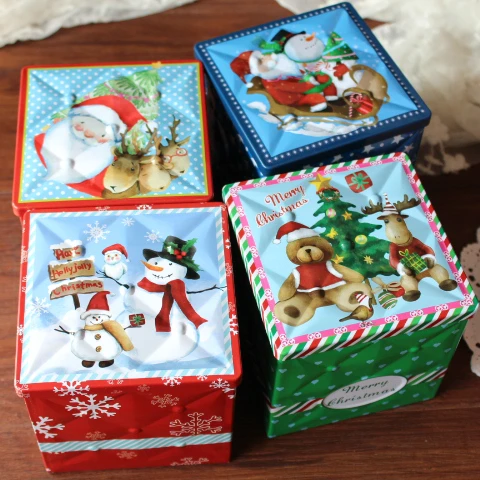 Christmas Gift Box - Creative Tin Box for Macarons, Candy, Biscuits, and Holiday Treats, Festive Packaging
