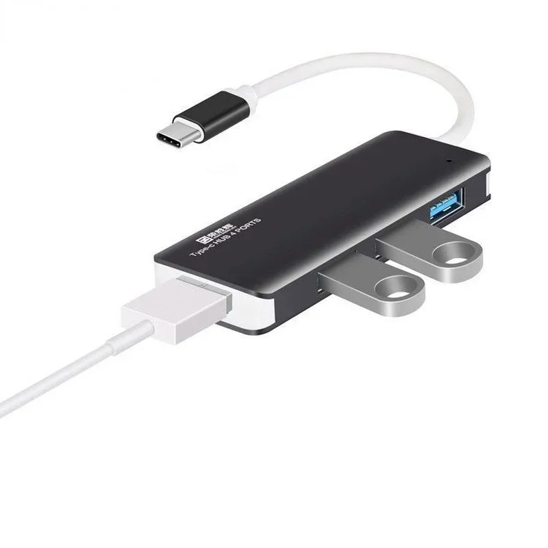 Usb Hub3.0 Hub Multi Usb Splitter 4 Poort Expander Meerdere Usb3 Hab Met USB-C Functie Gebruik Adapter Voor Laptop Type-C Adapter