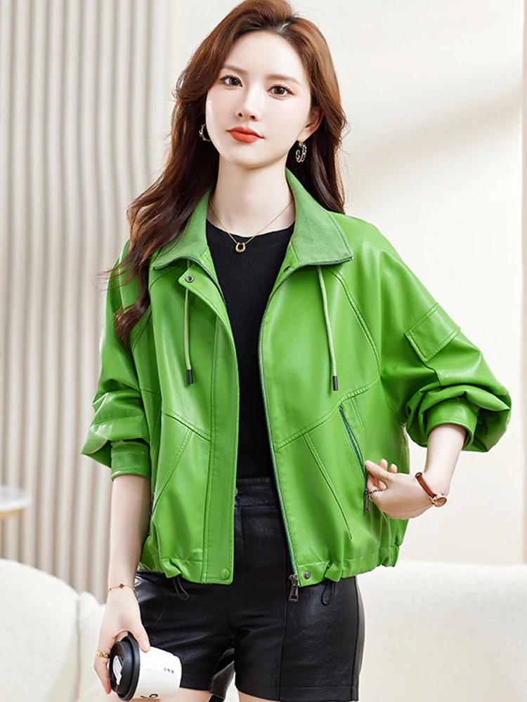 Giacca in Pelle di Pecora con Effetto Snellente, Vestibilità Comoda, Versatile, Stile Motociclista, Alla Moda per il Pendolarismo