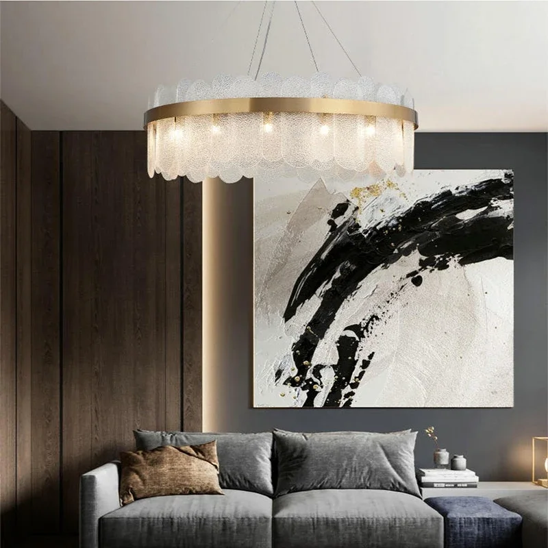 Modern frosted hotel living room E27 ceiling lamp bedroom dining room ceiling chandelier coffee house crystal lighting wholesale